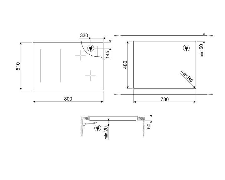 SMEG indukcinė kaitlentė SI1M4844D  | 2