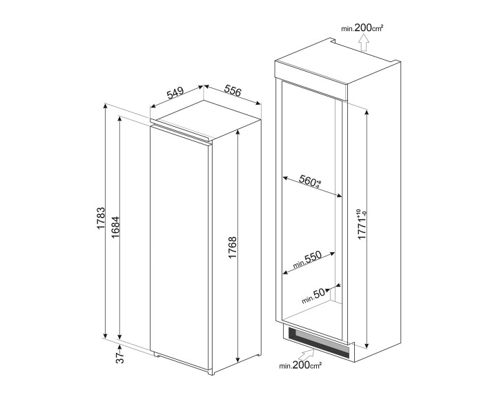 SMEG šaldytuvas S8L174D3E  | 3