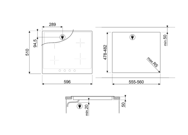 SMEG indukcinė kaitlentė SI964NMBR  | 3