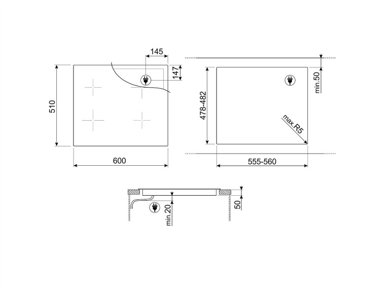 SMEG indukcinė kaitlentė SI1M4634D  | 2