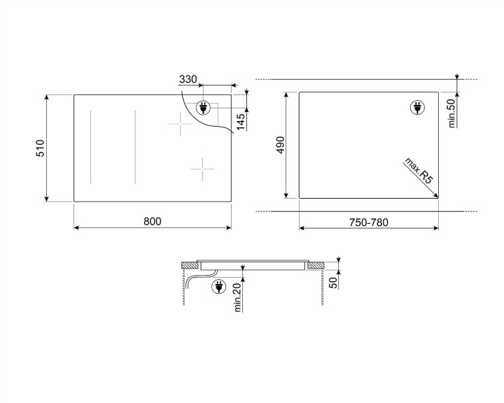 SMEG indukcinė kaitlentė SI1M4854D  | 2