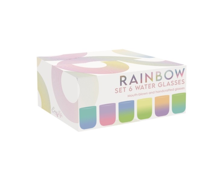 EASY LIFE stiklinės "Rainbow", 6 vnt., 390 ml  | 2