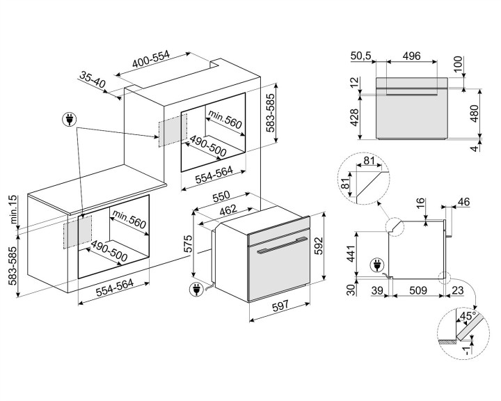 SMEG orkaitė su mikrobangų funkcija SO6402M2B  | 3