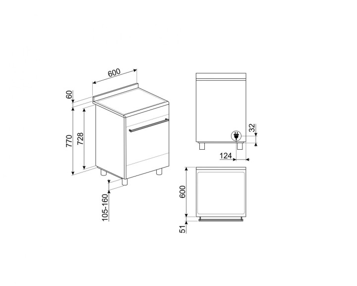 SMEG indukcinė viryklė su elektrine orkaite SCB61PIN9  | 3