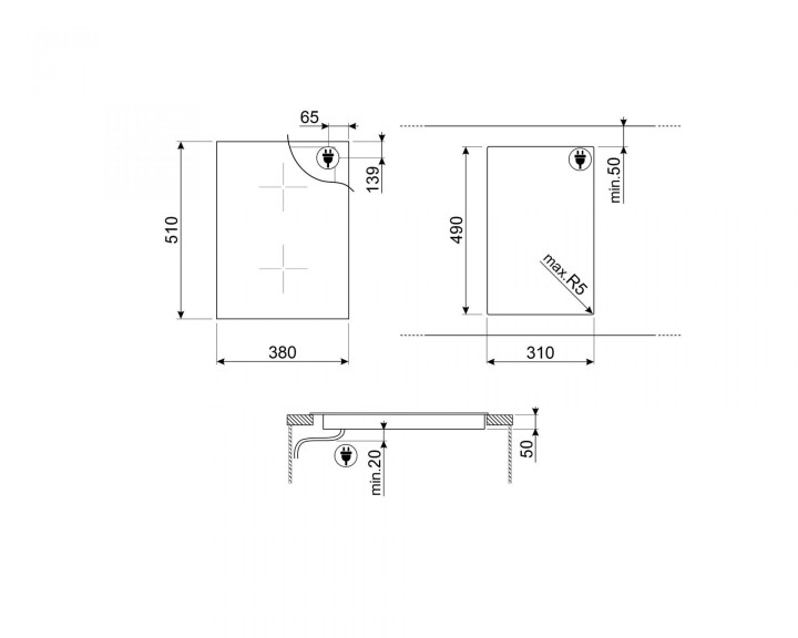 SMEG indukcinė kaitlentė SIM6323R  | 2