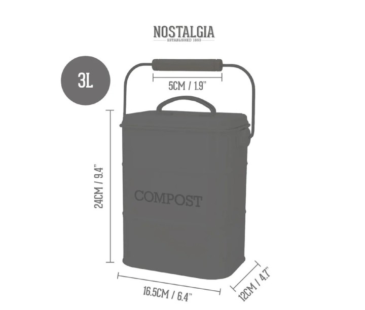 LifetimeBRANDS komposto kibiras "Nostalgia" 3 l | 6