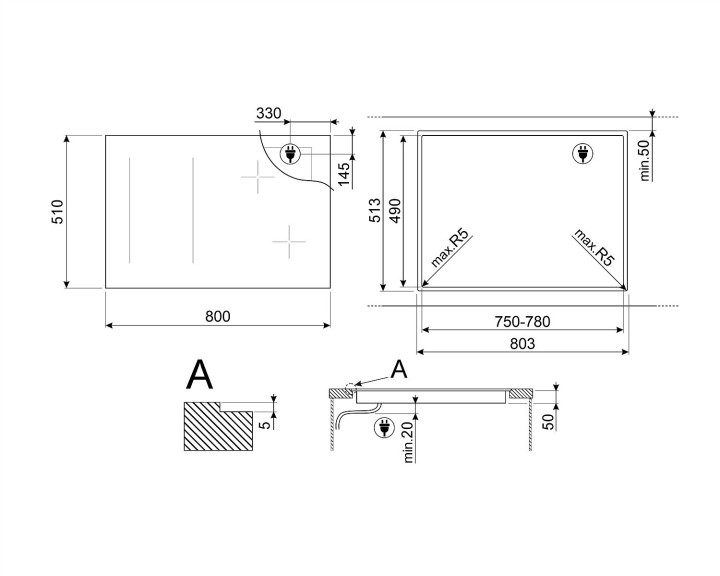 SMEG indukcinė kaitlentė SI1M4854D  | 3