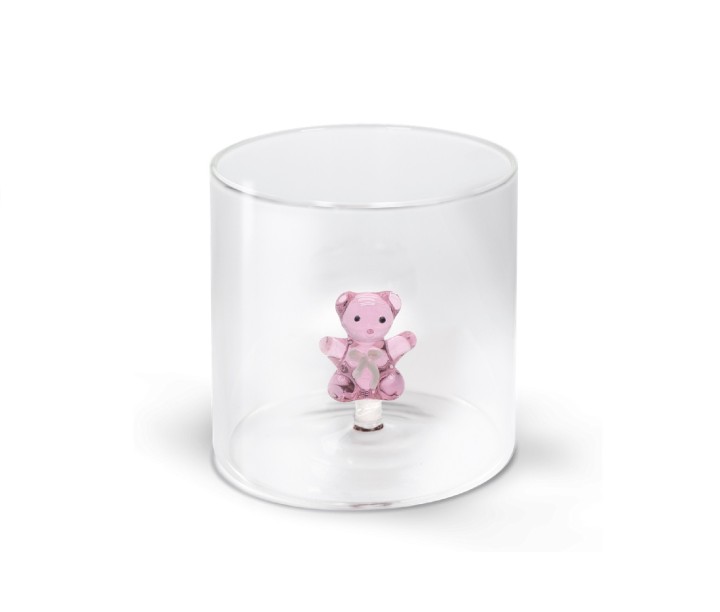 WD LIFESTYLE stiklinė su figūrėle "Pink bear" 250 ml | 1