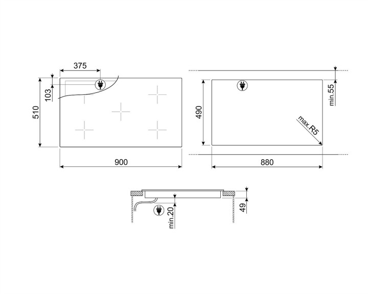 SMEG indukcinė kaitlentė SI2M7953DW  | 4