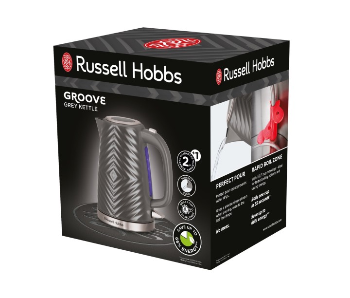 "Russell Hobbs" elektrinis virdulys "Groove Grey", 1,7 l, 26382-70  | 2