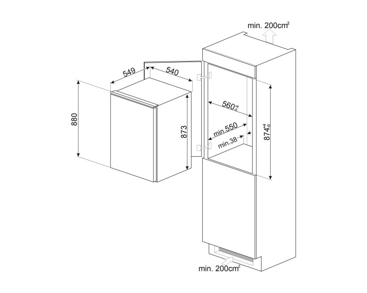 SMEG šaldytuvas S4L090E  | 3